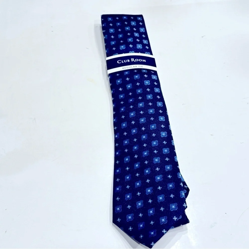 Club Room Mens Ridgeway Tie Navy OS Club Room Men's Ridgeway Tie,  Navy (